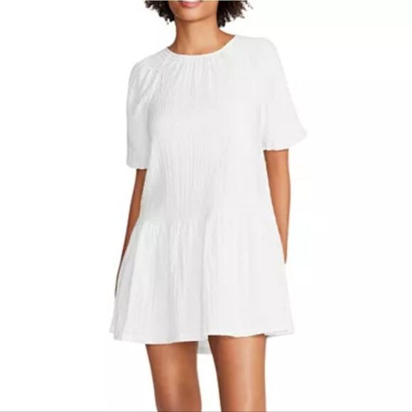 Steve Madden White Abrah Textured Mini Dress Size Medium, NWT - Picture 1 of 7